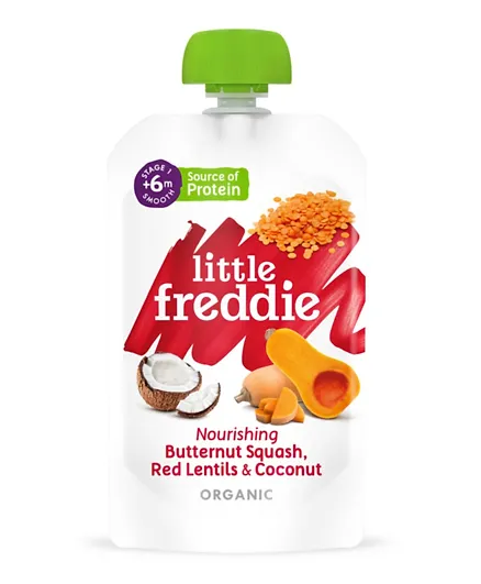 Little Freddie  Organic Butternut Squash Red Lentil Coconut Puree - 120g