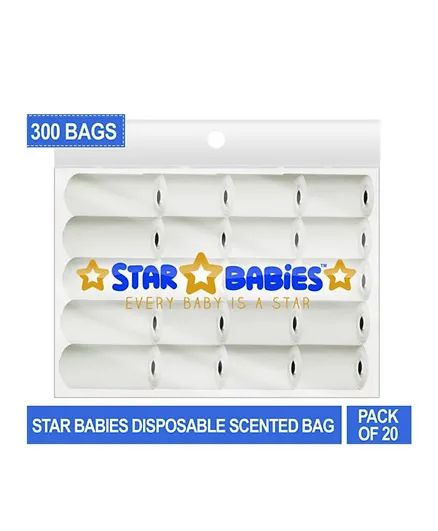 Star Babies Scented Bag White Pack of 25 -  (375 Bags)