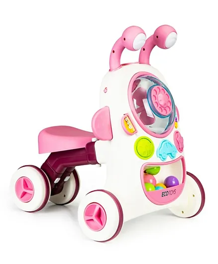 Megastar 2 in 1 Bug Zone LED Sound Walker and Ride On - Pink and White