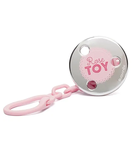 Suavinex Soother Clip - Pink and Silver
