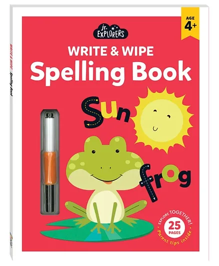 Hinkler Junior Explorers Write and Wipe Spelling Book - 25 Pages