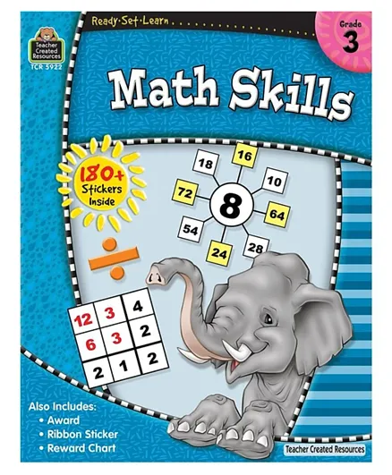 Teacher Created Resource Grade 3 Ready Set Learn Math Skills - 64 Pages
