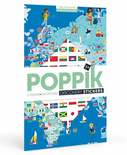 Poppik Sticker Poster Discovery Flags - Blue