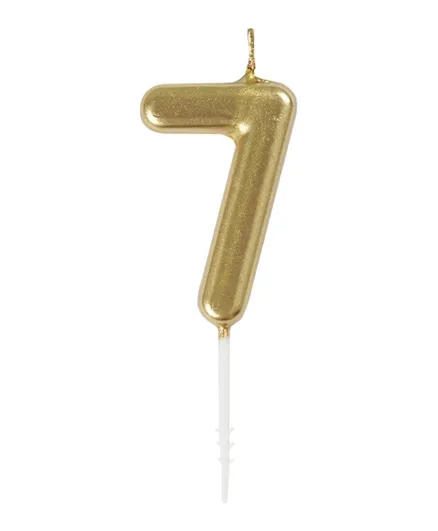 Unique Mini Gold Number Candle 7