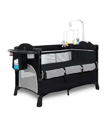 Teknum 4 in 1 Multifunctional Baby Bedside Co Sleeper Playpen Bassinet Rocker with Mattress Black Online in UAE Buy at Best Price from FirstCry.ae 504b4aedd3366