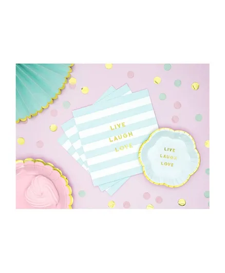 PartyDeco Yummy Napkins Live Laugh Love - Pack of 20
