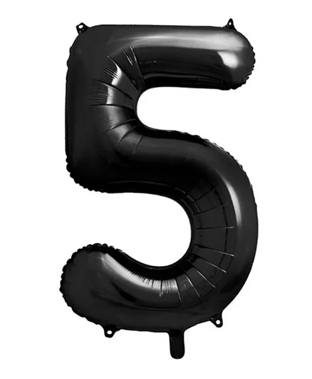 PartyDeco Number 5 Foil Balloon - Black