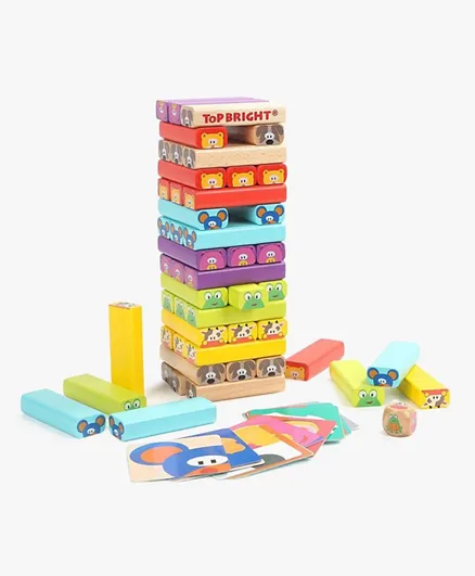 Top Bright Wooden Kids Toys Animal Stacking Game - Multicolor
