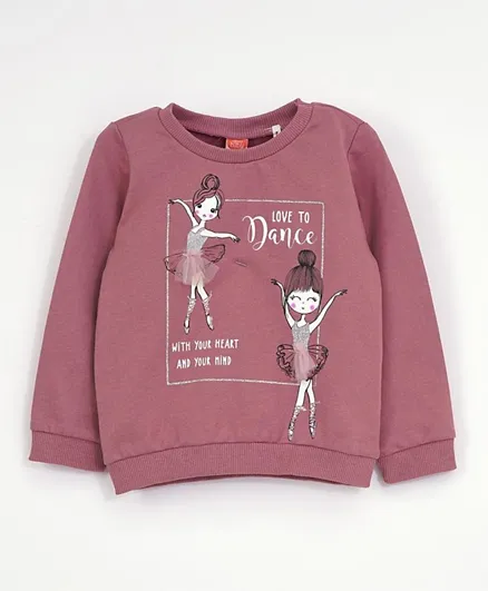KOTON Love To Dance Sweatshirt -Dark Pink