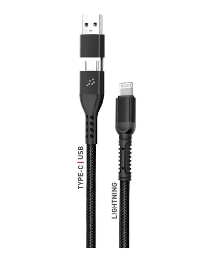 Trands 2 in 1 Type-C USB Lightning Cable - 100cm