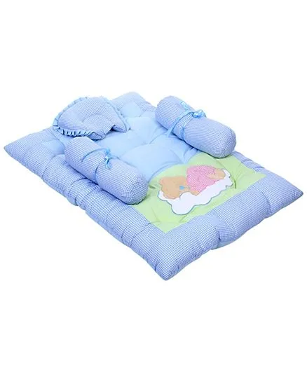 Babyhug Bedding Set Teddy Embroidery - Blue