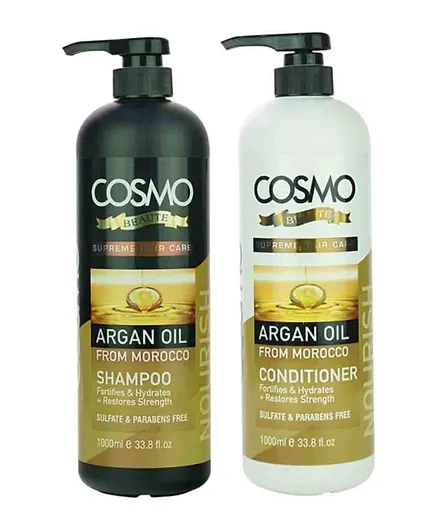 Cosmo Argan Shampoo And Argan Conditioner Pack of 2 - 1000mL Each