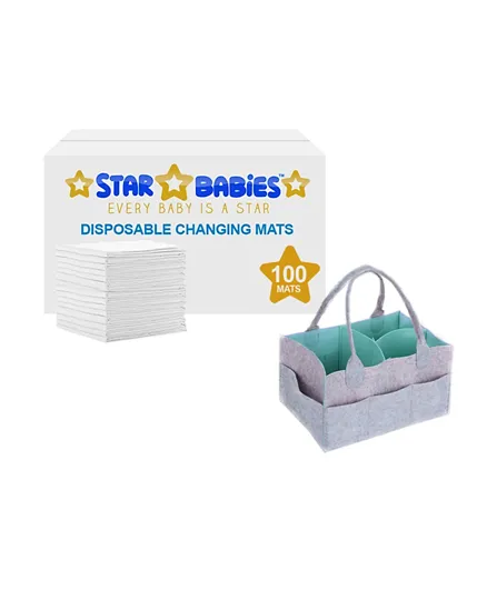 Star Babies Disposable Changing Mat + Free Washable Mask - Pack of 2