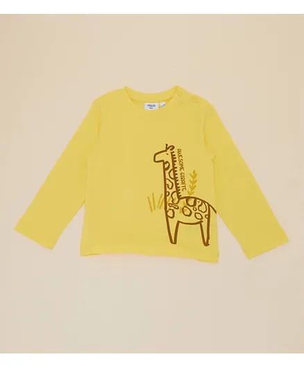 R&B Kids Giraffe Graphic T-Shirt - Yellow