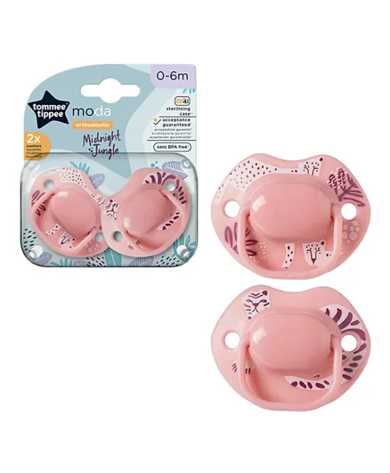 Tommee Tippee  Moda Soother Pink - 2 Pieces