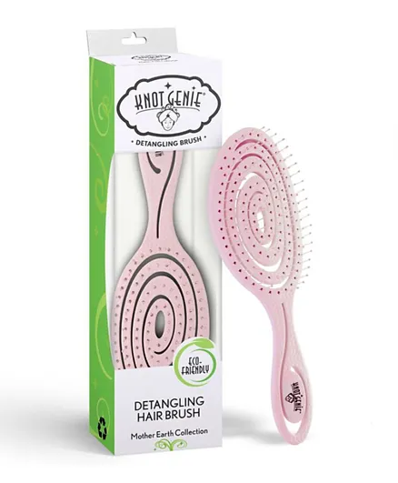 Knot Genie Mother Earth Eco-Friendly Detangling Brush - Pink Peony