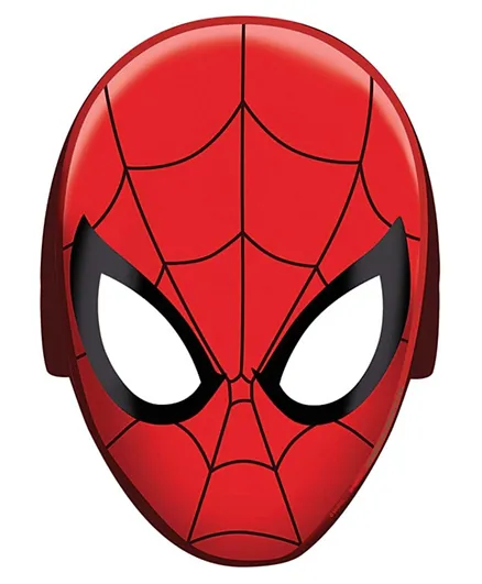 Party Centre Spiderman Webbed Paper Masks Red - Pack of 8
