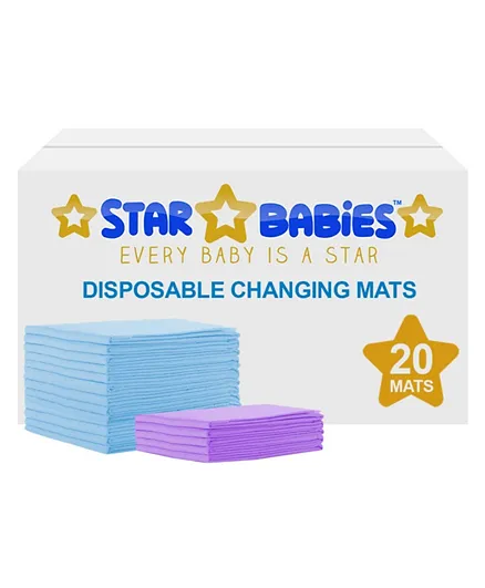 Star Babies Disposable Changing Mats - 20 Pieces