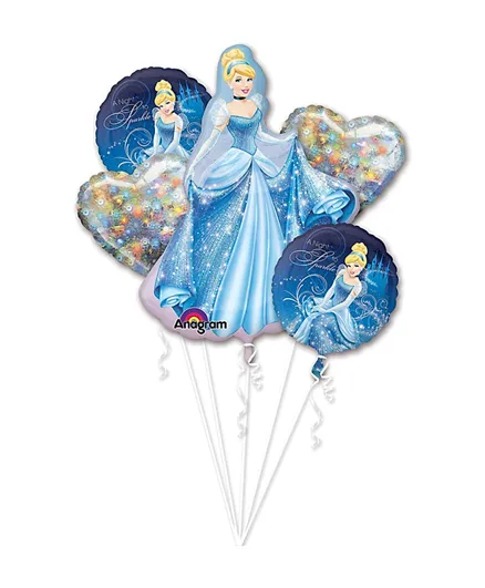 Party Centre Cinderella Balloon Bouquet - 5 Pieces