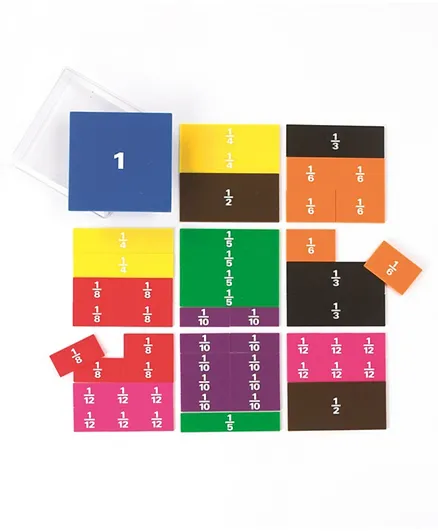 Edx Education Printed Fraction Squares Multicolour - 51 Tiles