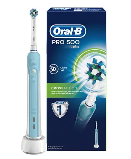 Oral-B Professional Care 500 Cross Action Electric Toothbrush - White & Blue