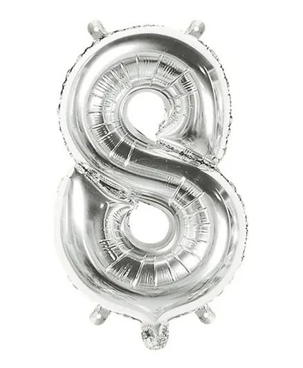 Qualatex 8 Number Silver  Balloon - 34 Inch