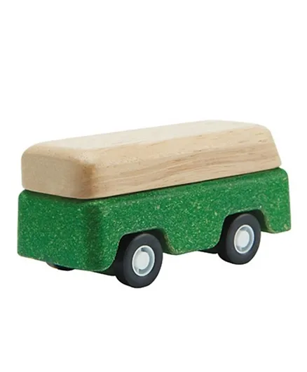 Plan Toys Wooden Push Bus - Green