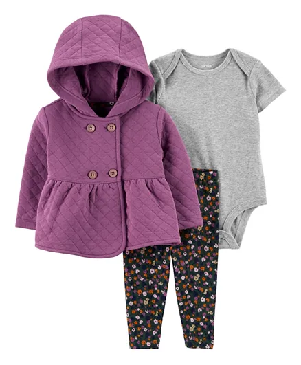 Carter's 3-Piece Quilted Cardigan Set - Multicolor