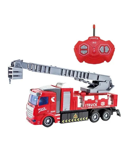 يو كيه آر - سيارة الإطفاء البلاستيكية بجهاز تحكم عن بعد - أحمر