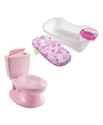 Summer Infant Newborn to Toddler Bath Center and Shower Pink   My Size Potty Seat Pink - Combo