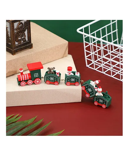 Factory Price Christmas Wooden Train 5 Piece Set - Green