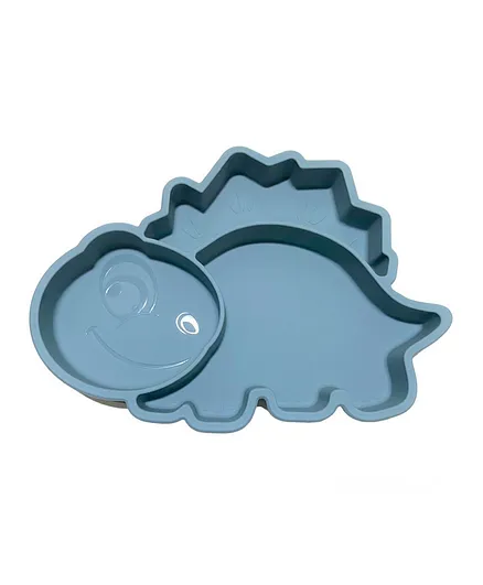 Highland Dinosaur Baby Feeding Silicone Plate - Grey