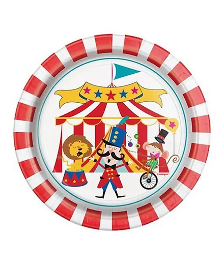 Various Brands Circus Carnival Dessert Plates - Pack Of 8