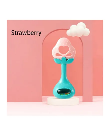 Huanger Silicone Fruit Shape Rattle Teether - Strawberry