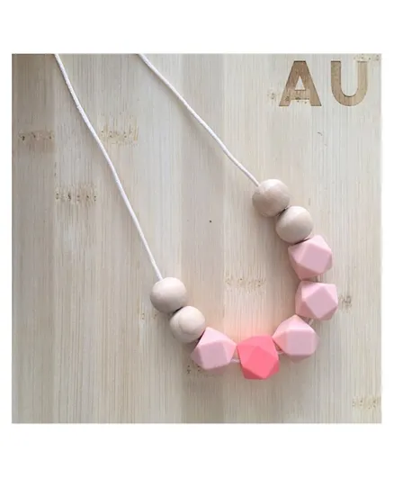 One.Chew.Three Stella Teething Necklace - Coral