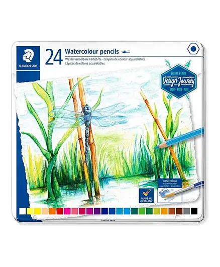 ستيدتلر - مجموعة أقلام رصاص ألوان مائية أكواريل - عبوة من 24
