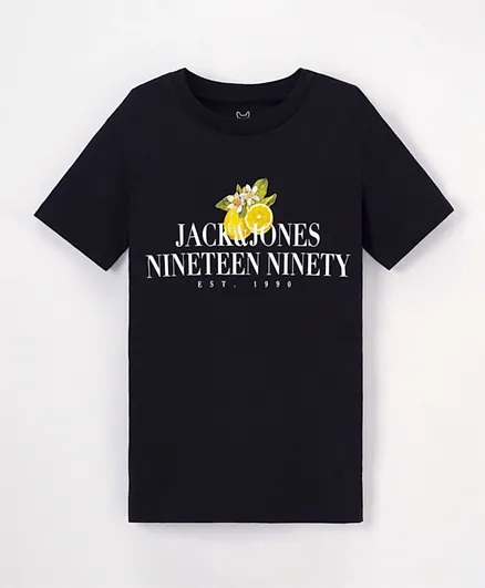 Jack & Jones Junior Floral & Fruity T-Shirt - Black