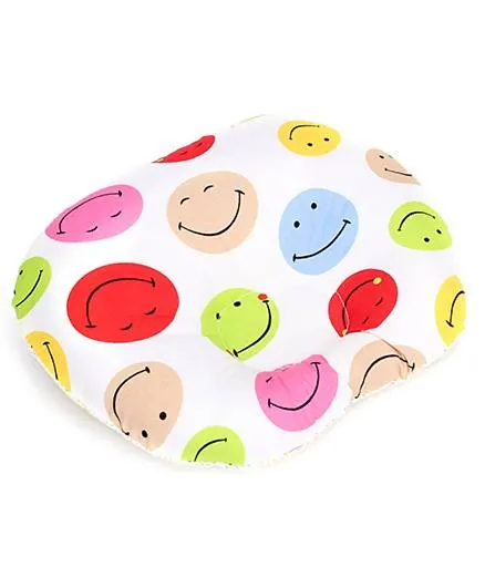 Babyhug Oval Shape Pillow Smiley Print - Multi Color