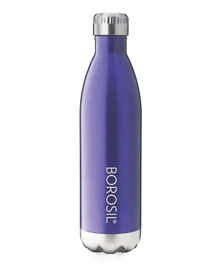 Borosil Vacuum Insulated Copper Coated Inner Trans Bolt Water Bottle Blue FGBOL0750BL - 750mL