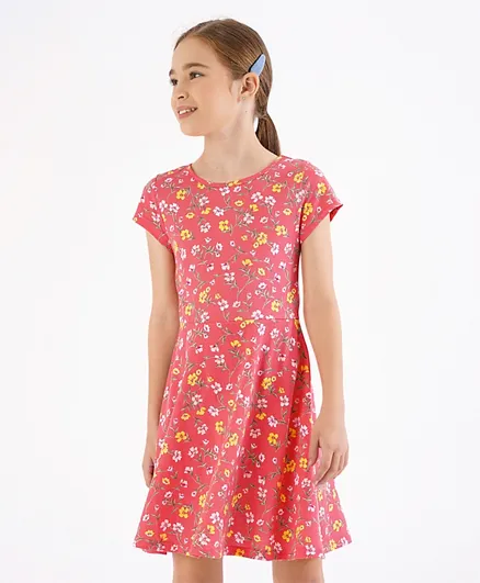 The Children's Place Floral Dress - Coral Rose