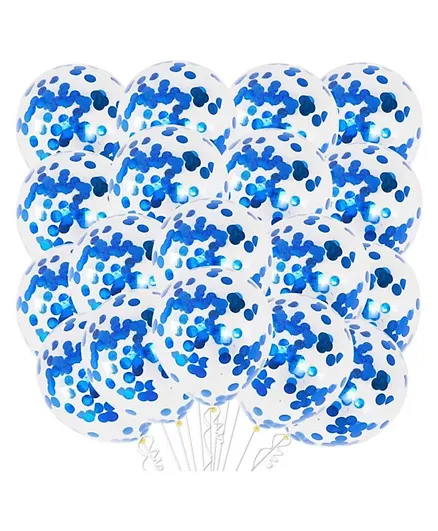 Highland Blue Confetti Balloons Pack of 10 - 12 Inches