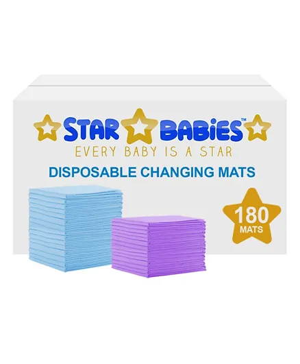 Star Babies Disposable Changing Mats - 180 Pieces