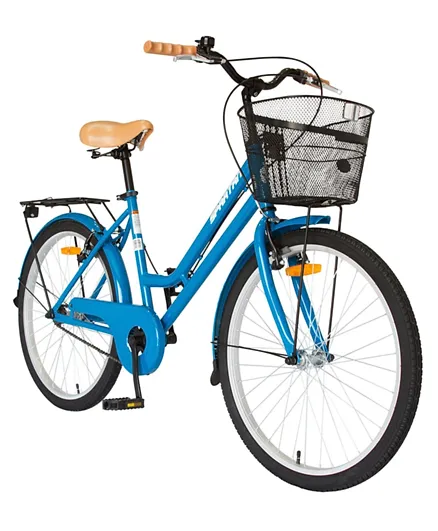 سبارتان - دراجة كلاسيك سيتي مع سلة بلون أزرق - مقاس 24 بوصة