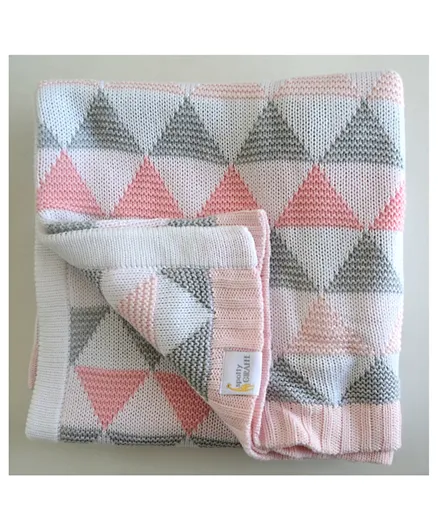 Babyworks Cot Blanket - Pink & Grey