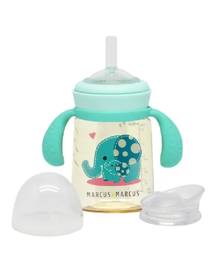 Marcus and Marcus PPSU Straw Transition Trainer Bottle 180mL - Ollie