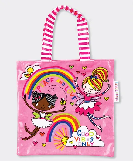 Rachel Ellen Mini Tote Bags Peace & Love Fairies - Pink