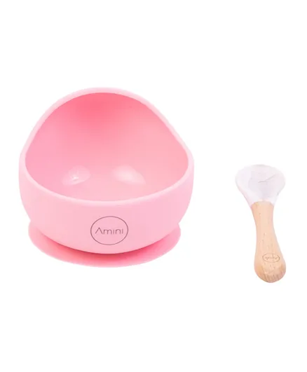 Amini Silicone Bowl And Spoon Set - Pink
