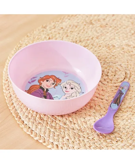 HomeBox Frozen Sisters Embrace 2 Piece Deep Bowl and Spoon Set