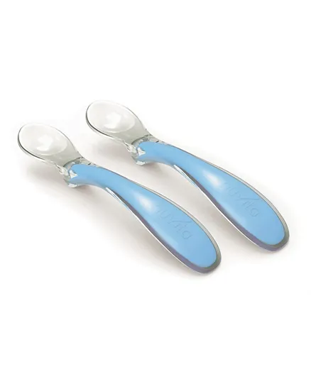 Nuvita Easy Eating Silicone Feeding Spoons 2 Pieces -  Blue