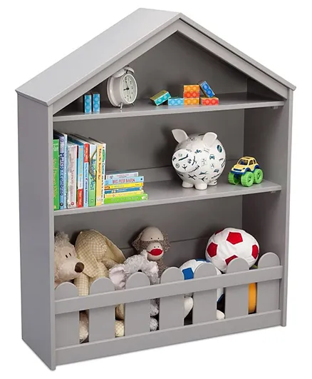 Delta Children Wooden Serta Happy Home Storage Bookcase  Grey- 702180-026